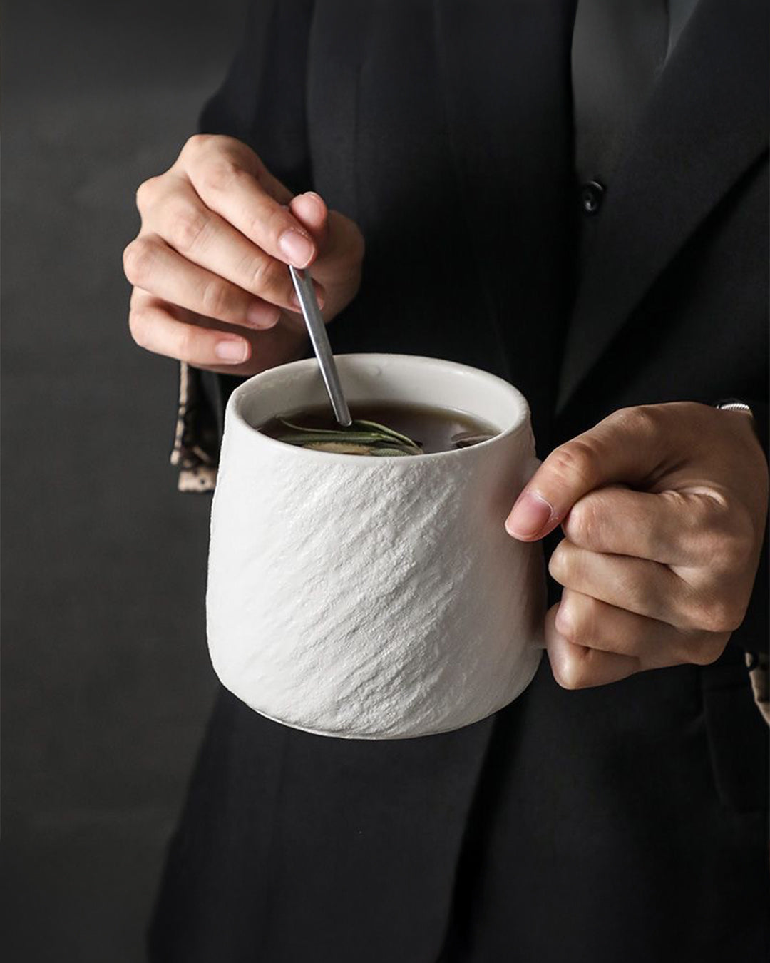 Stone-Textured Ceramic Mug