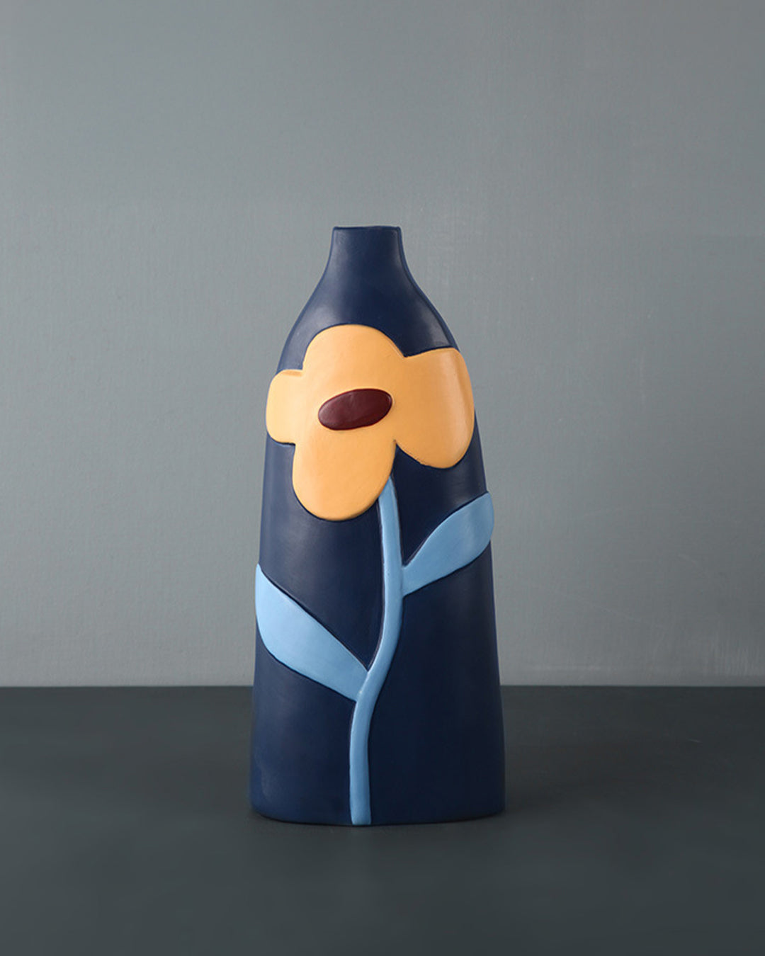 Hand-Painted Floral Ceramic Vase