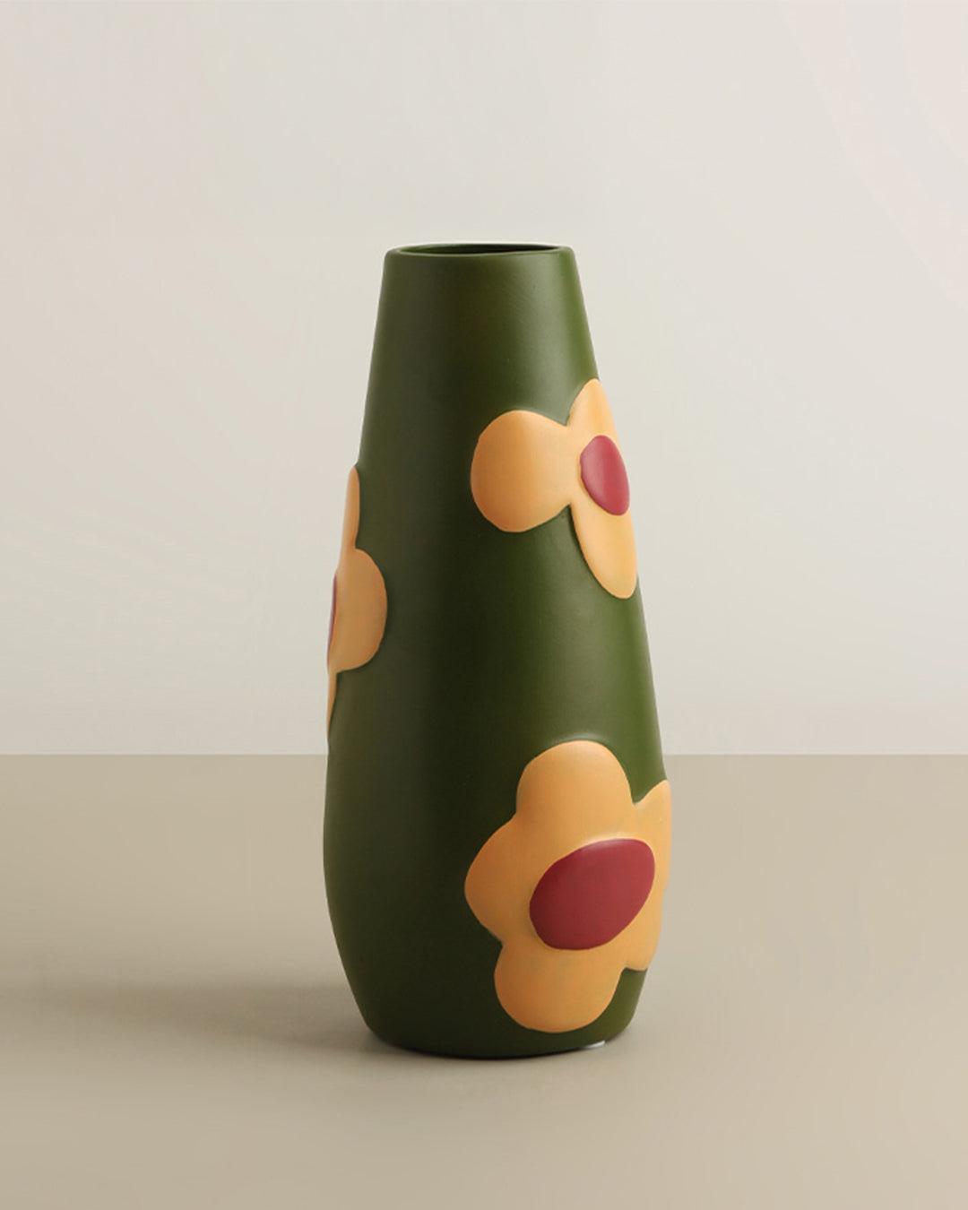 Hand-Painted Floral Ceramic Vase