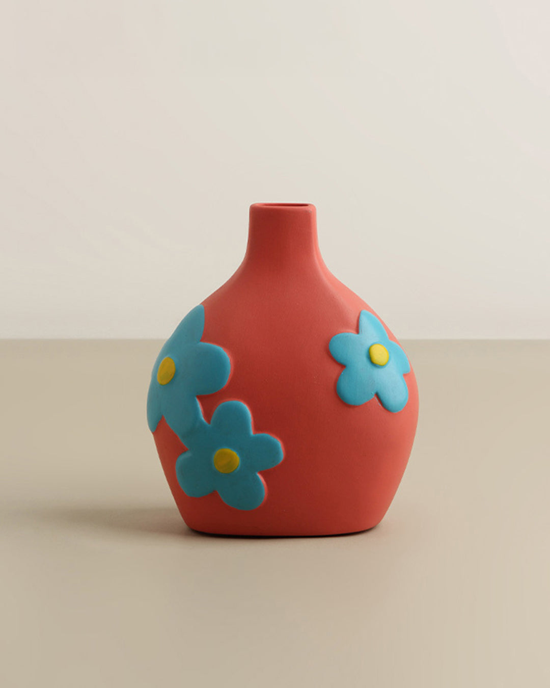 Hand-Painted Floral Ceramic Vase