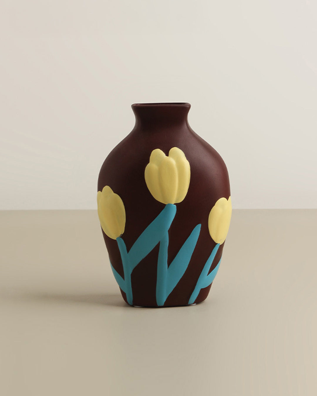 Hand-Painted Floral Ceramic Vase